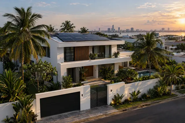 Villa équipée de panneaux solaires à Abidjan
